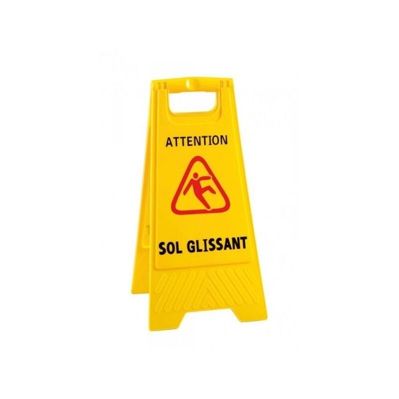 Panneau " Attention  sols glissants "