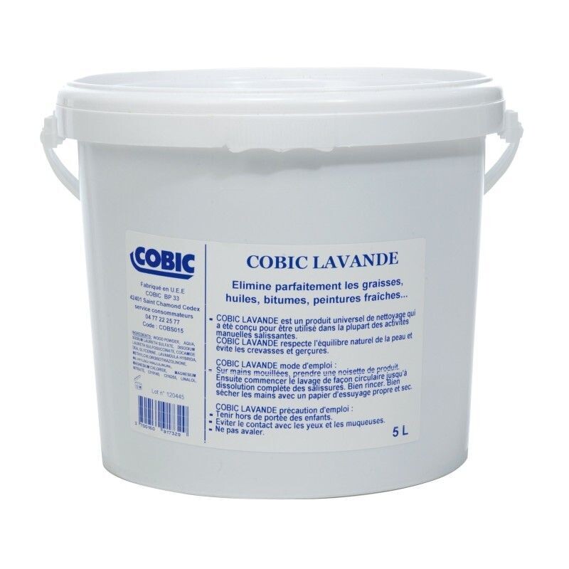 Savon poudre lavande naturel élimine toutes les salissures et convient aux peaux fragilisées- Seau de 5L COBIC