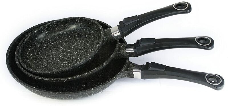 LOT DE 3 POELE PRADEL FACON PIERRE NOV PIERRA 20 24 28 CM PRADEL - EXCELLENCE