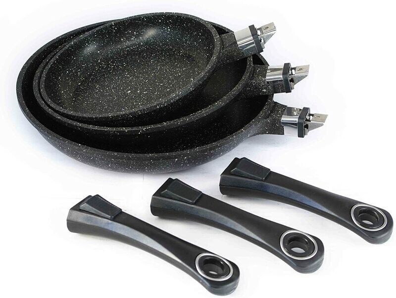 LOT DE 3 POELE PRADEL FACON PIERRE NOV PIERRA 20 24 28 CM PRADEL - EXCELLENCE