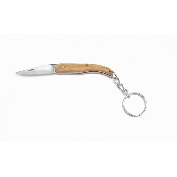 COUTEAU PLIANT POTE CLE MANCHE BOIS PORTE CLE RUSTIK CODE 9676