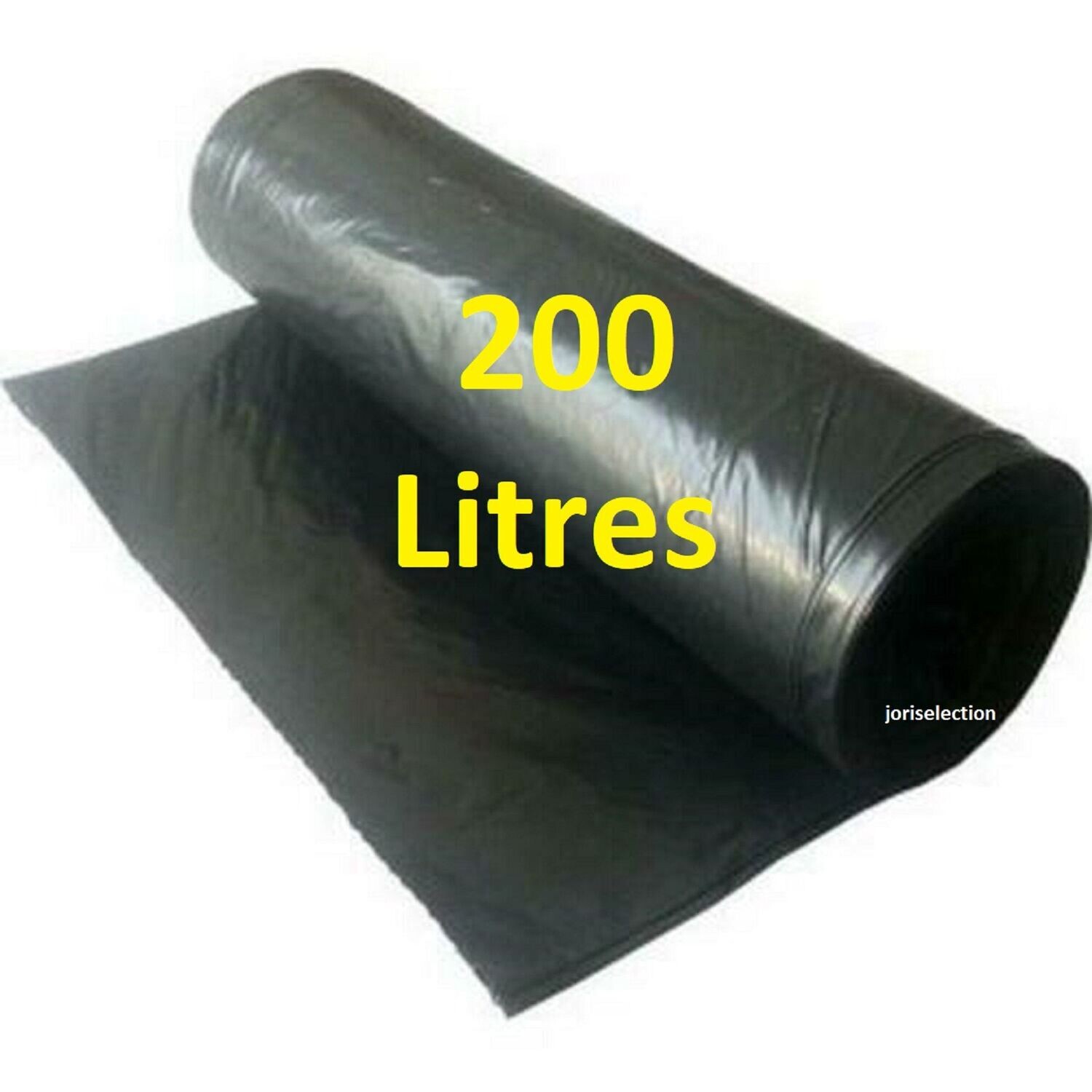 Sac poubelle 200L noir maxi - 899 - 950x1200 - 10 rouleaux de 10 - carton de 100 Epaisseur 55 microns