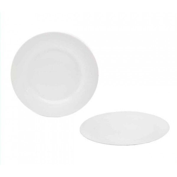 ASSIETTE BLANCHE 19.5 CM  REBORD PLATE DESSERT PORCELAINE REF 30234