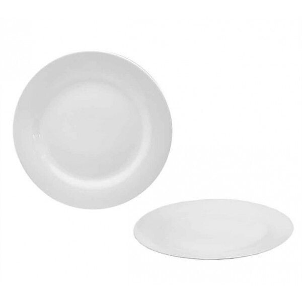 ASSIETTE BLANCHE 23 CM AVEC  REBORD PLATE PORCELAINE REF 30210