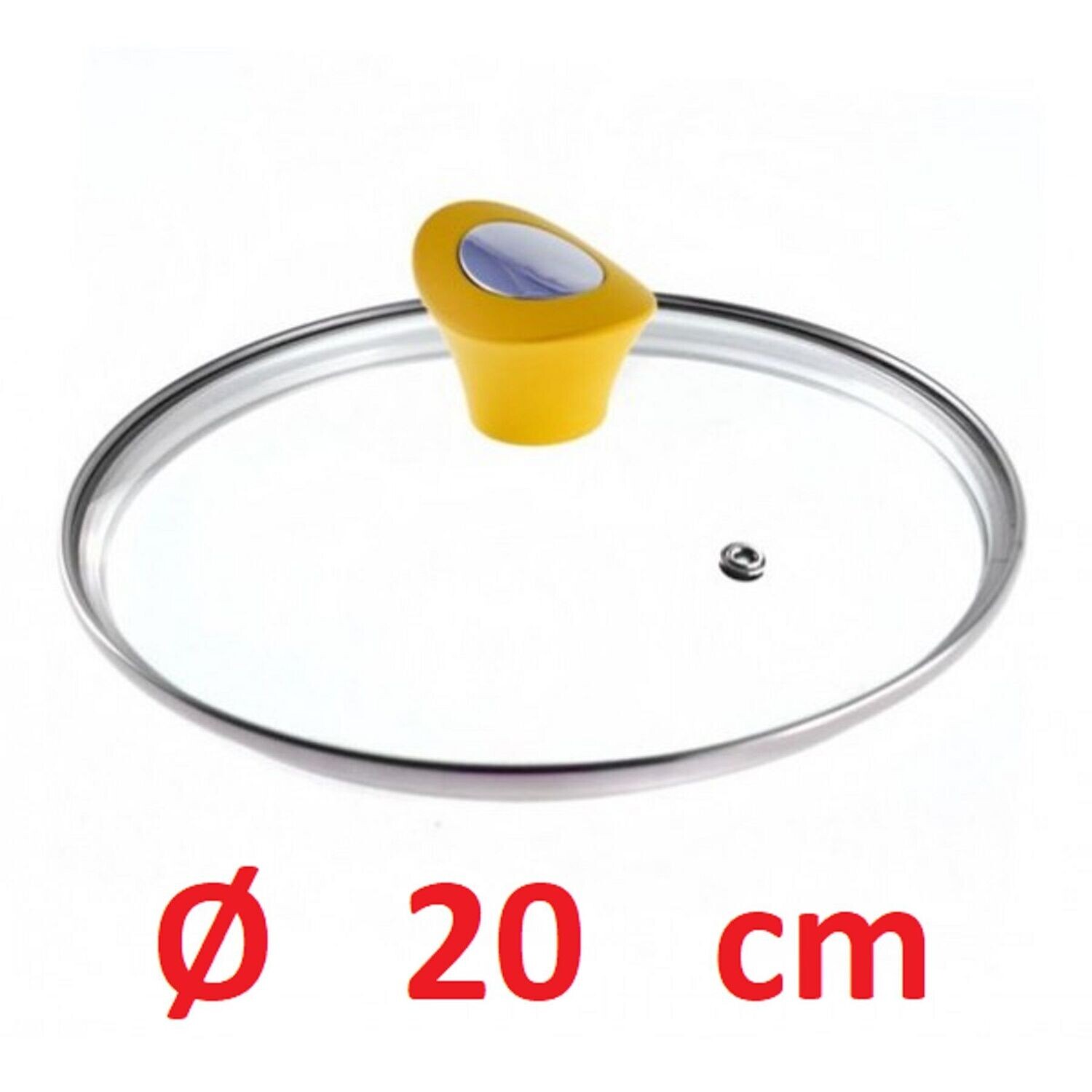 COUVERCLE Ø  20 CM   DE CASSEROLE POELE en VERRE couleur   JAUNE
