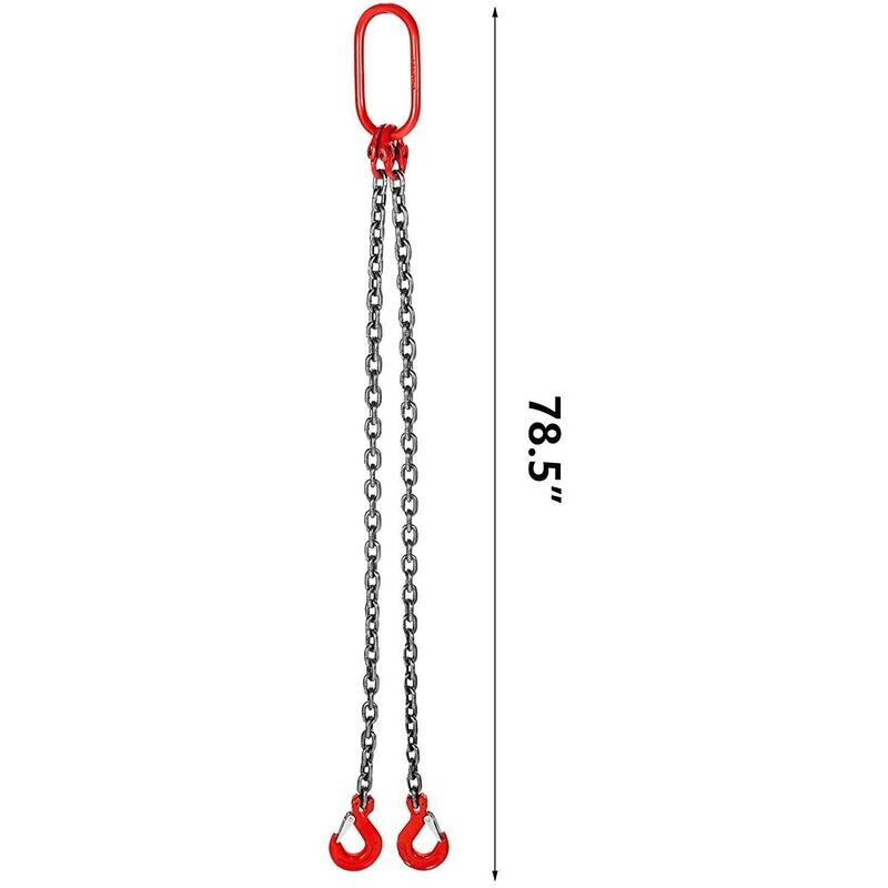 Chaîne de suspension 2 m 2 brins haute résistance (2 m 2 brins) soulevez 3700 KG   chaine garde 80