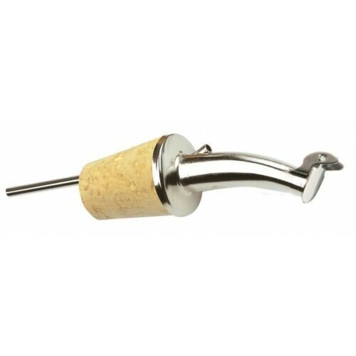 VERSEUR A CLAPET  Bouchon en liège et inox, Bec Verseur pour bouteilles de vin,huile ect  REF 4380