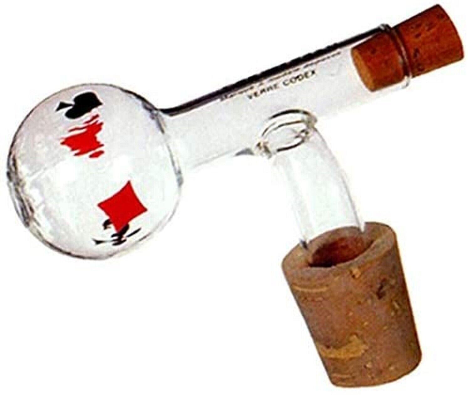 Bouchon Doseur en verre  L'As des As - Boisson Anis 1 -1,5 - 2 - 2,5 -3 - 4 ou 5cl  AU CHOIX  " Bouchon liège décor AS  "