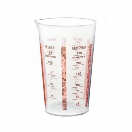 1 VERRE DOSEUR GRADUÉ 1/4 L TRANSPARENT USTENSILE DE CUISINE NF