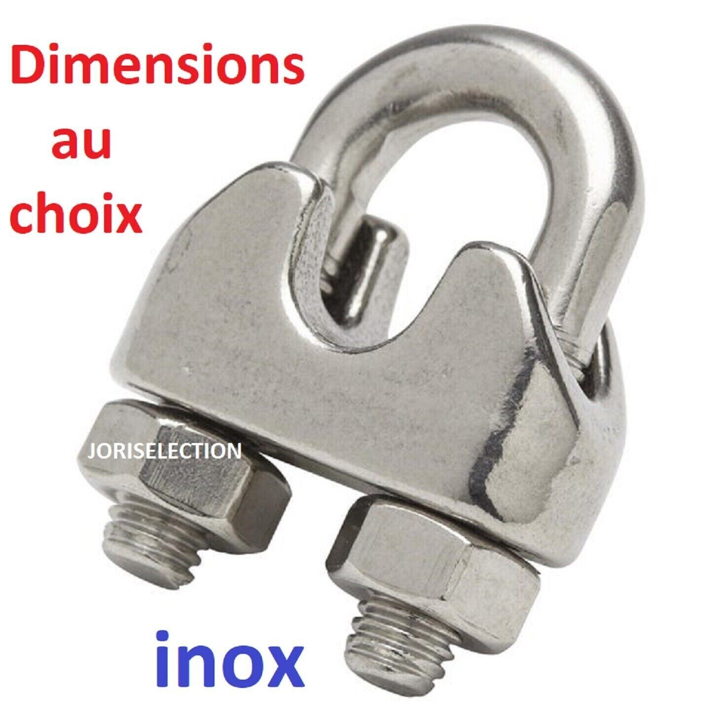 Serre câble inox de Ø de 2 mm a 22 mm DIAMETRE AU CHOIX