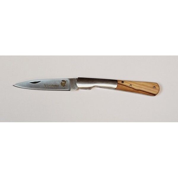 Couteau VENDETTA COUTEAU  de poche pliant TYPE CORSE 16.5 CM  MANCHE EN BOIS