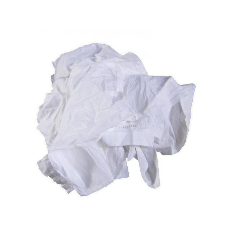 Chiffon d'essuyage blanc coton type tee-shirt - BTR1 - carton de 10kg