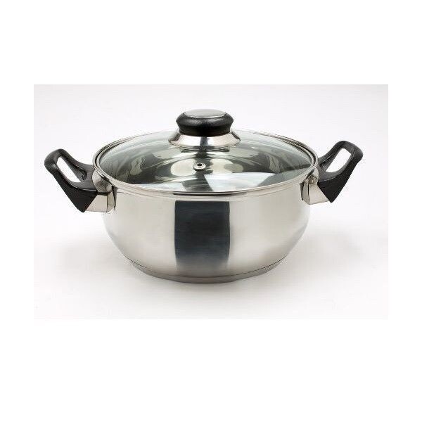 FAITOUT   Ø   20 CM  INOX SAPHIR   INDUCTION + COUVERCLE VERRE