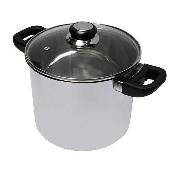 MARMITE    Ø   20  CM  INOX SAPHIR   INDUCTION + COUVERCLE VERRE   TRAITEUR