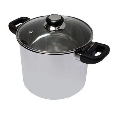 MARMITE    Ø   20  CM  INOX SAPHIR   INDUCTION + COUVERCLE VERRE   TRAITEUR
