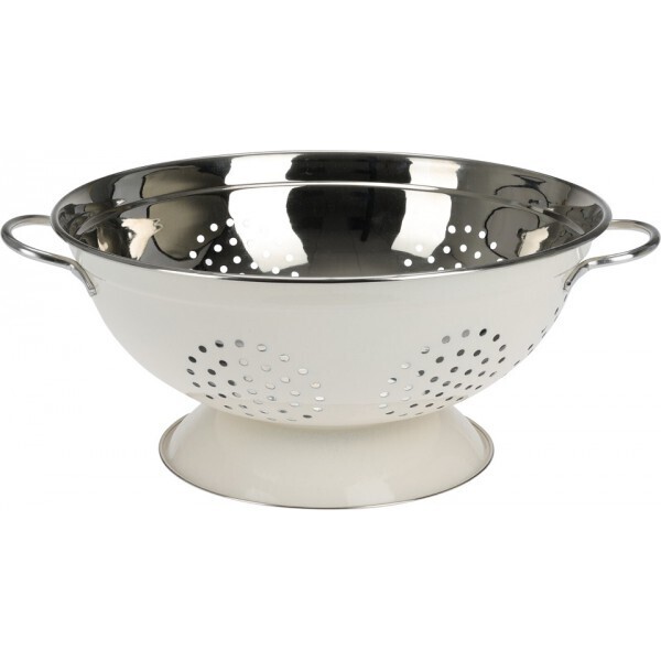 PASSOIRE  Ø 28  CM   INOX COULOUR CREME A L EXTERIEUR