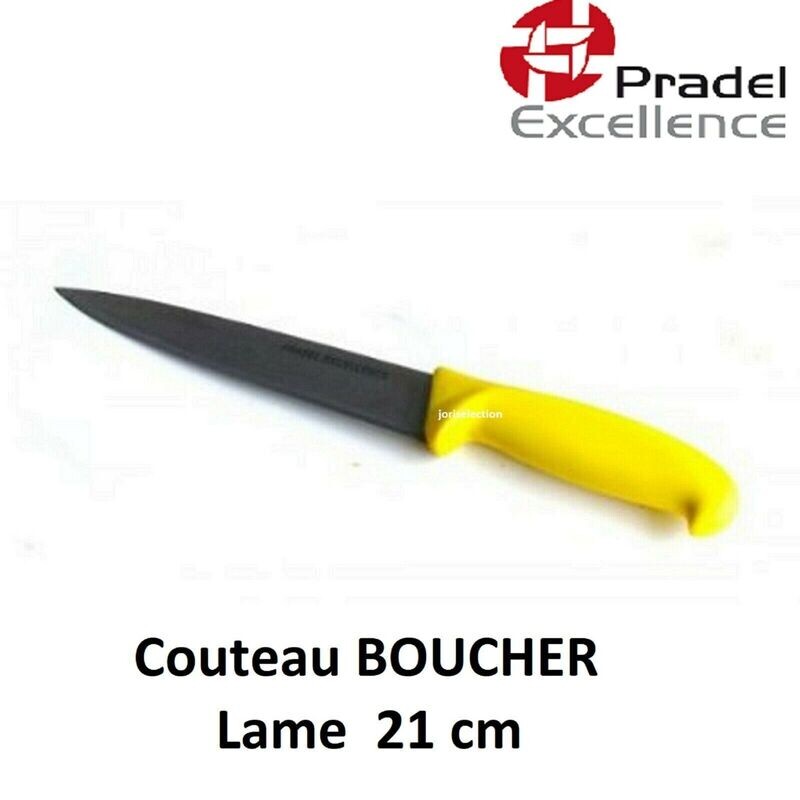 COUTEAU PRADEL MANCHE JAUNE DE BOUCHER LAME 21 CM REF 211652 REF 2954