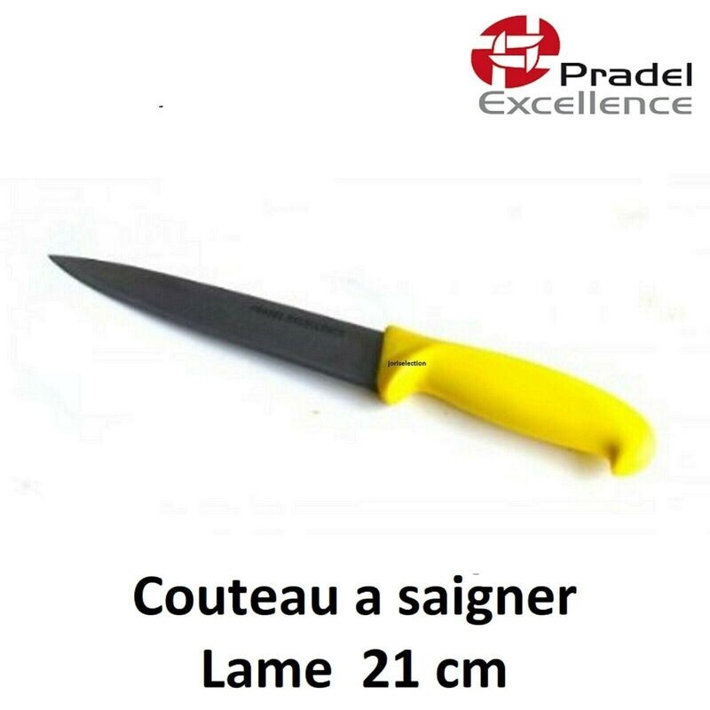 COUTEAU PRADEL MANCHE JAUNE A SAIGNER LAME 21 CM REF 211655 code 2958
