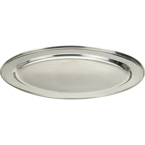 PLAT A SERVIR 45  X 29 CM INOX LUXE OVALE
