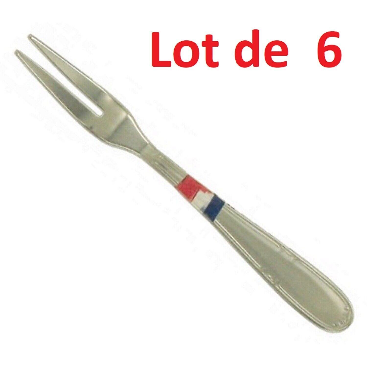 FOURCHETTE A ESCARGOT 14 CM INOX MADE IN FRANCE 2 DENTS USTENSILE CUISINE  LOT DE 6