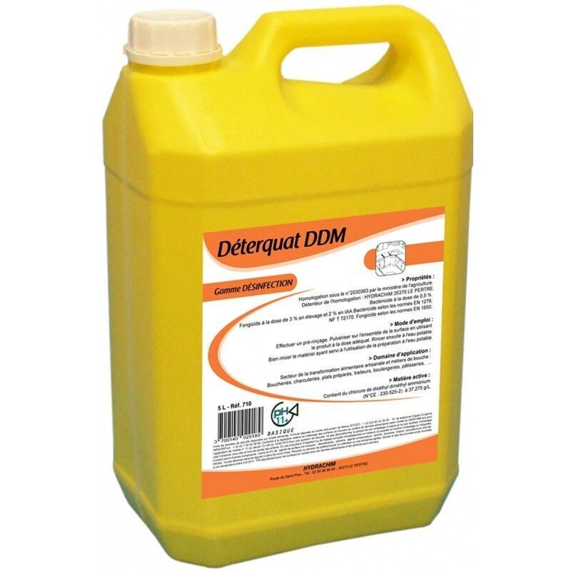Super dégraissant désinfectant - DDM DETERQUAT - bidon de 5L