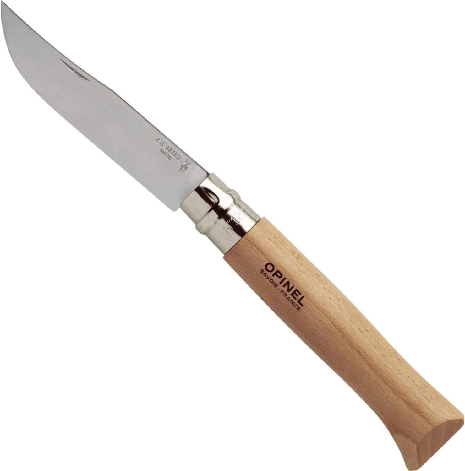 Couteau 10 Lame INOX avec Bague de sécurité-123100 Mixte Adulte, Brun  Opinel O123100