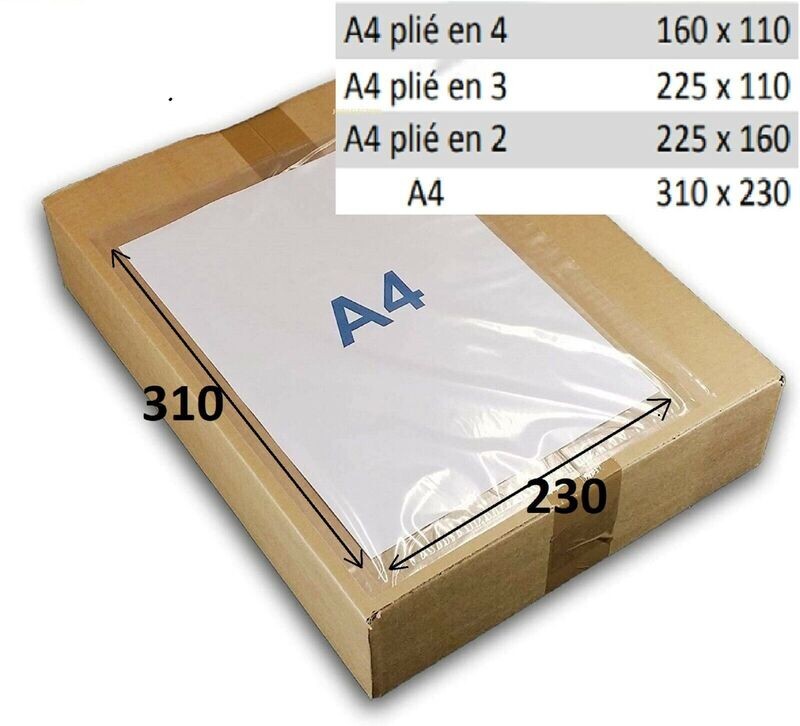 Pochette porte   " neutre "   pour colis transport  ( DIMENSION AU CHOIX PAR 1000 PIECES )