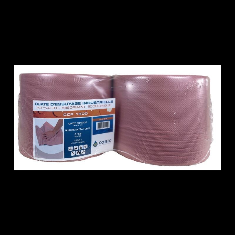 Bobine Chamois 2 plis collés 1500 feuilles - CCP1500 - lot de 2