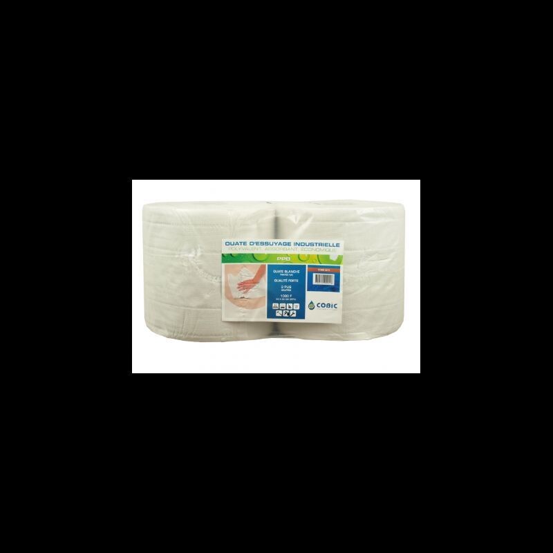 Bobine d'essuyage blanche T.1000 - PPB - lot de 2