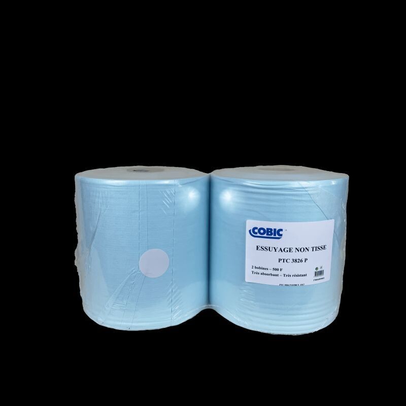 Bobine d'essuyage higthextra crêpe turquoise 38x26 - PTC3826P01500T - 500 feuilles film x 2