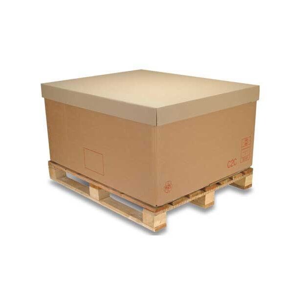 Caisses container double cannelure sans rabats  1200 X	800  X 600 mm	 + couvercle   rabat 150 mm CARTON PALETTE