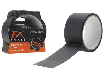 FX Tools Outil Motocyclette Heavy-Duty Bande de Tissu 10m x 48mm Noir, Unisexe, Multipurpose, Adhésif renforcé/tissé