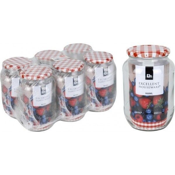 BOCAUX A  CONFITURE 900 ML  COUVERCLE VISSE  (  Lot de 6  ) POT A CONFITURE