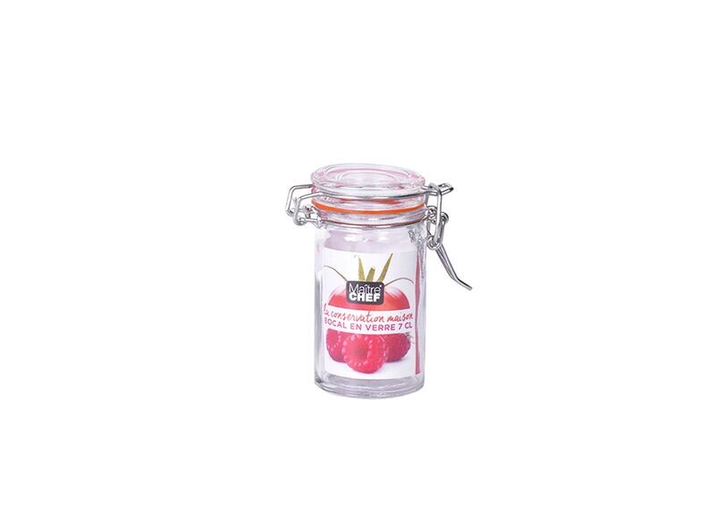 BOCAL verrine   HERMETIQUE .CLIP en METAL contenance 70 ML  BOCAUX VERRE