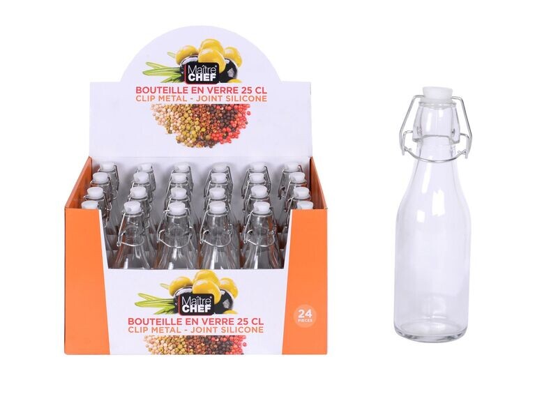 BOUTEILLE EN VERRE TRANSPARENTE  250ML