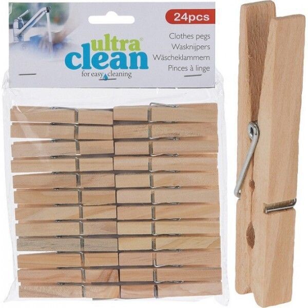 PINCE LINGE BOIS X 24  Pieces  KI REF 0826