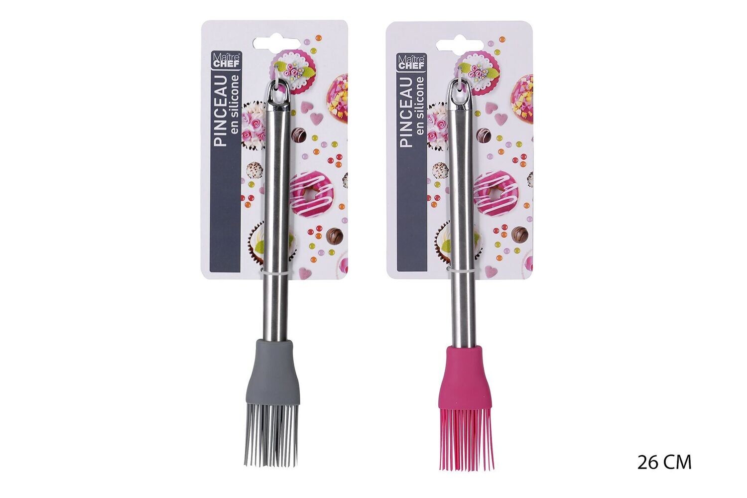 PINCEAU SILICONE MANCHE INOX la piece