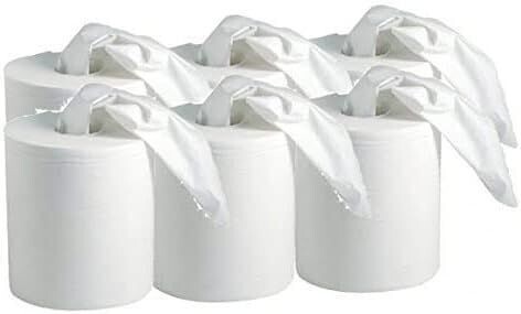 ESSUYAGE PAPIER BOBINE ESSUIE MAIN BLANCHE PURE OUATE 450 F - PAQUET DE 6 bobines - 050109