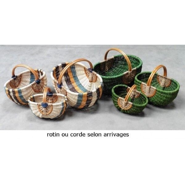 PANIER REF 1100 ROTIN-CORDE LOT 3 PCS 28 X 18 - 38 X 25 - 46 X 32