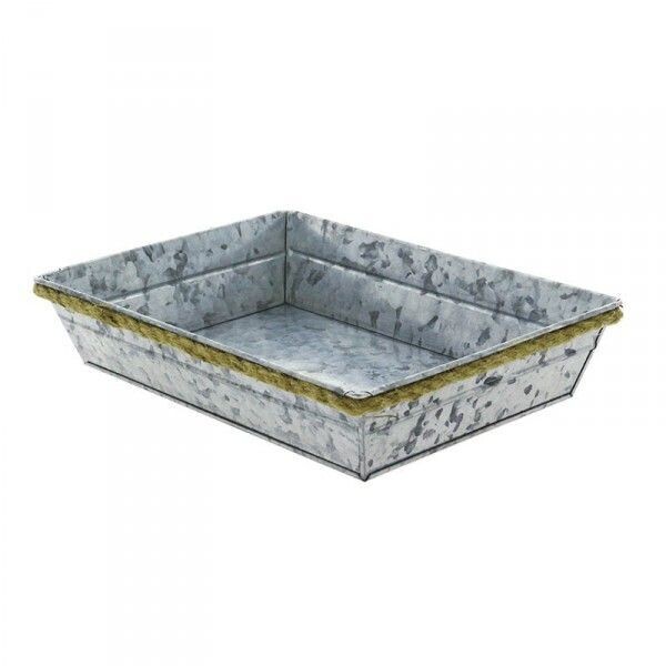 PANIER  METAL ZINKY 36X27X6.5 CM  PANIER GARNI  REF BAZ2760003