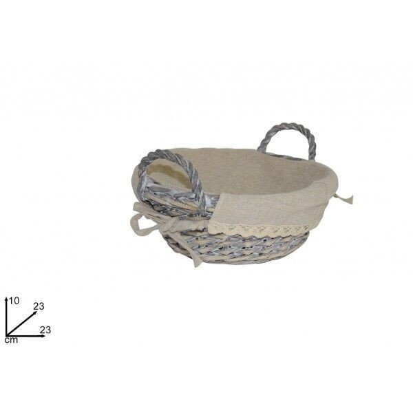 PANIER CORBEIILE GRISE RONDE 23 CM TISSUS + ANSE
PANIER GARNI