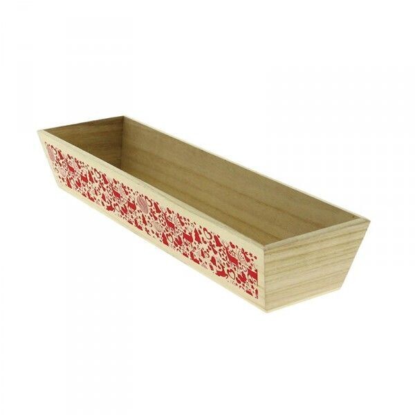 PANIER SCANDI BOIS BANNETON 42X12X7 CM  PANIER GARNI