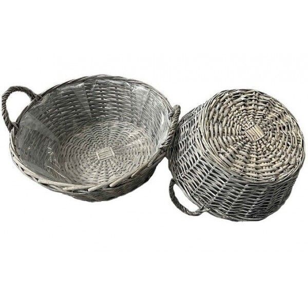 PANIER  CORBEILLE EN  OSIER DIAM 35 CM HT 15 CM PANIER GARNI