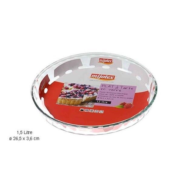 PLAT TARTE VERRE 1.5L 26CM PL14