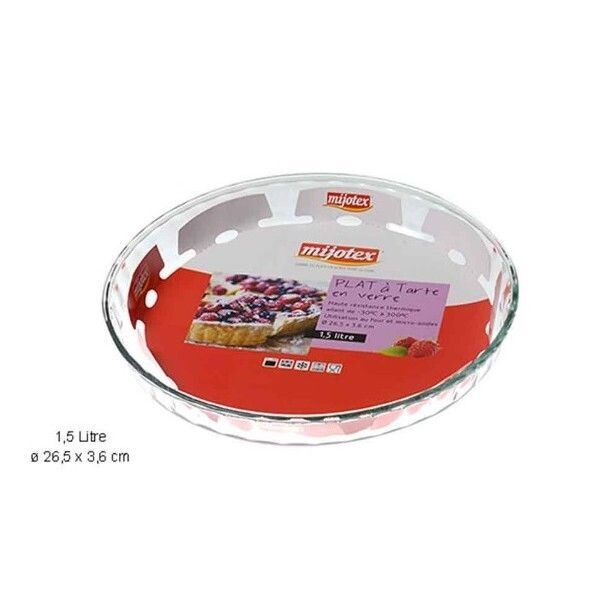 PLAT TARTE VERRE 1.5L 26CM PL14