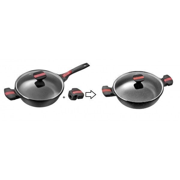 SAUTEUSE   28 cm façon pierre, tous feux + + 2 POIGNÉES Induction - Pradel Excellence - Volna
