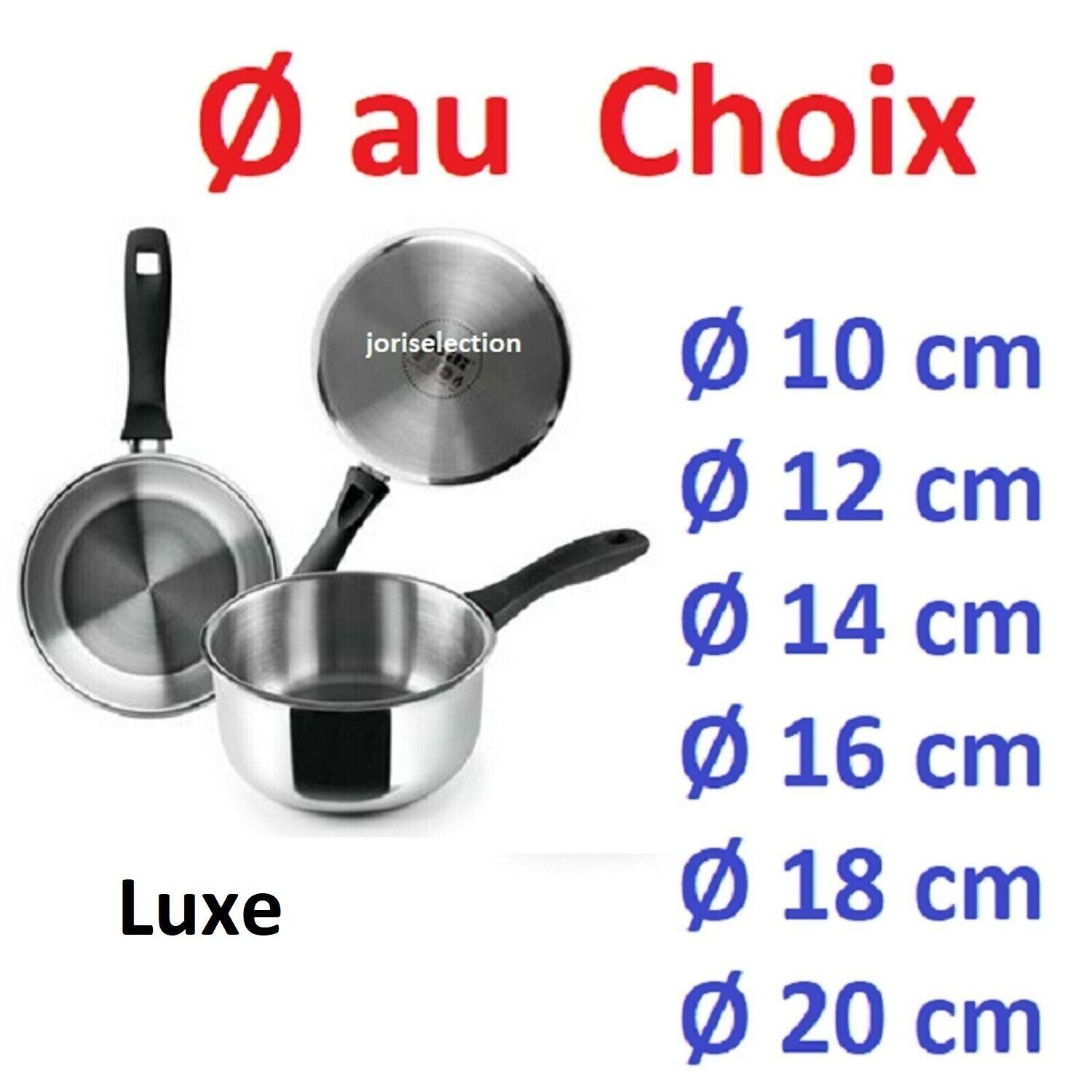 Casserole Inox tous feux dont induction LUXE  IBILI avec BORD  verseur DIAMETRE AU CHOIX