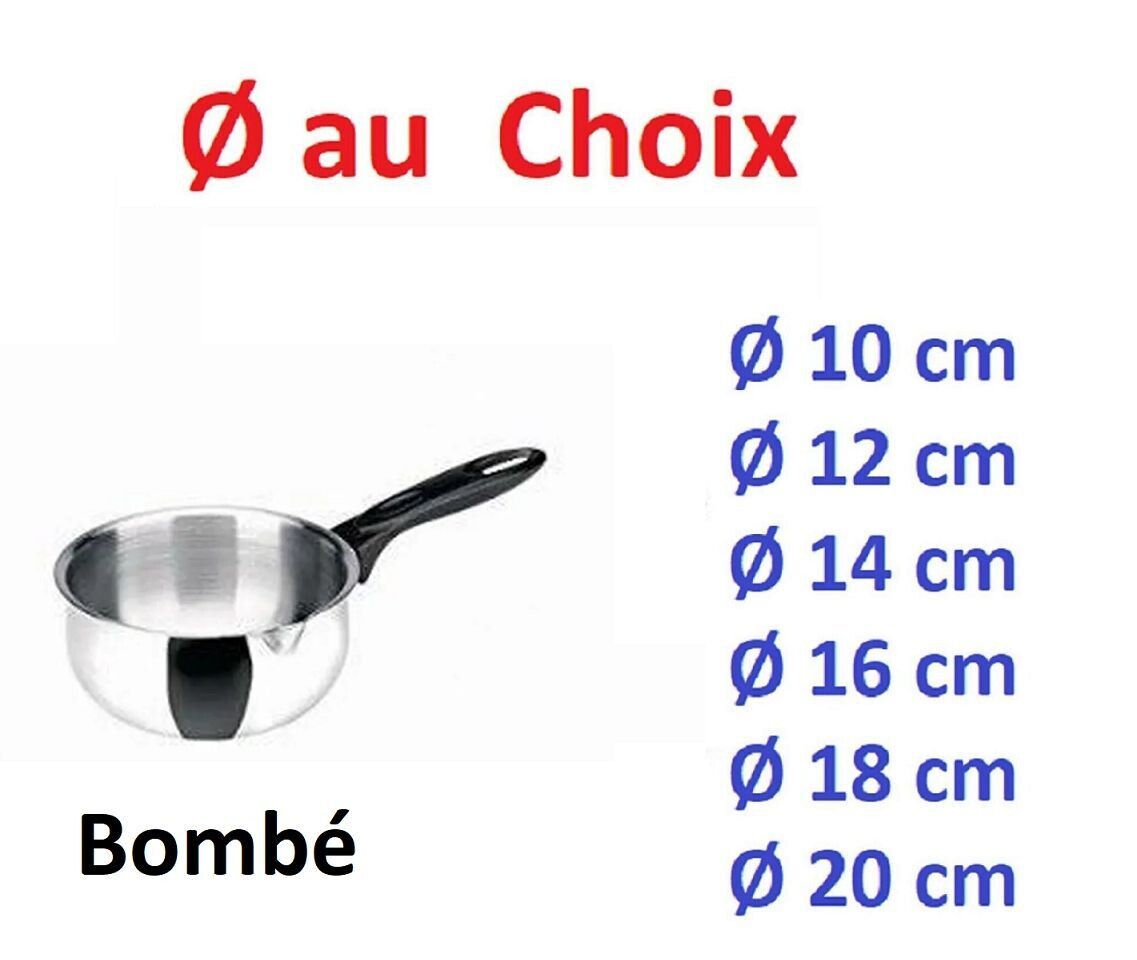 Casserole Inox tous feux dont induction bombé IBILI avec bec  verseur DIAMETRE AU CHOIX