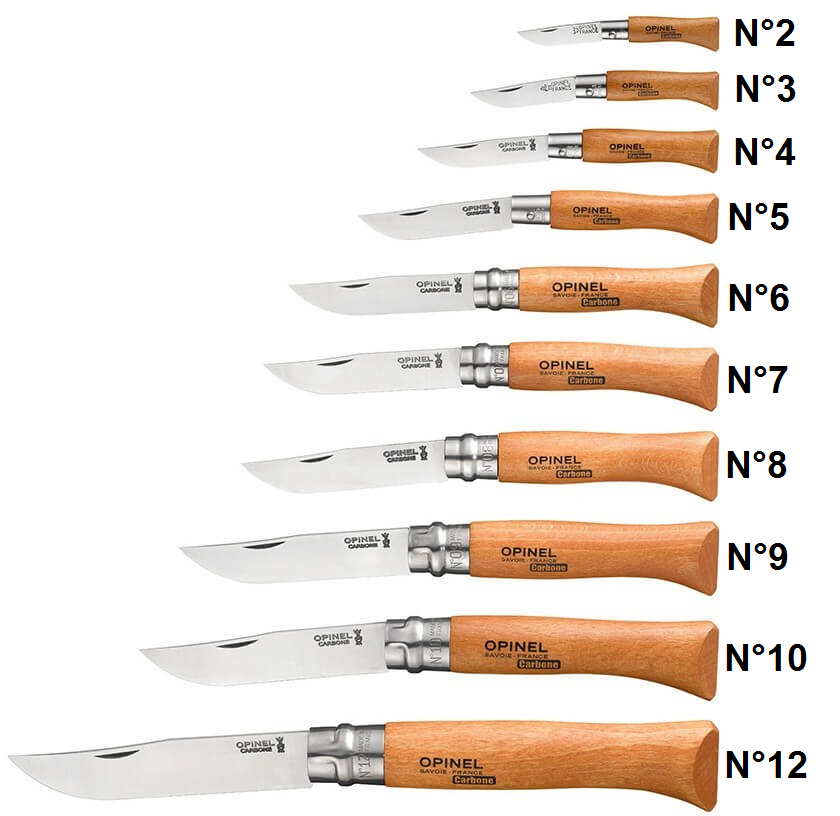 OPINEL - COUTEAU TRADITION EN CARBONE - N°2 N°3 N°4 N°5 N°6 N°7 N°8 N°10 N°12