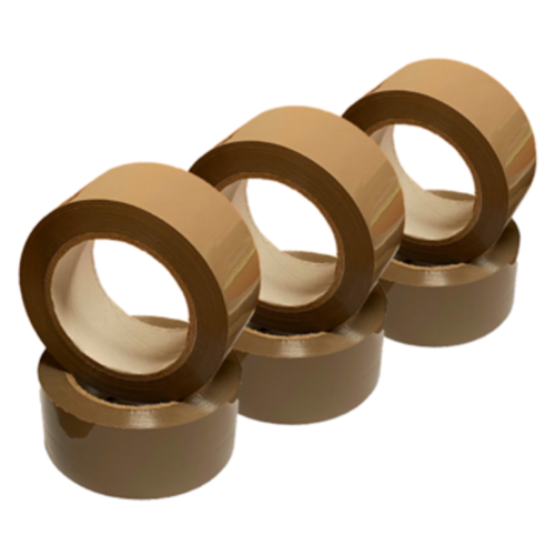 LOT DE 6 ADHÉSIF HAVANE 100 Mètres x 48 mm - IDÉAL POUR EMBALLAGE